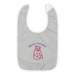 Open image in slideshow, beary hungry girls Embroidered Baby Bib - Young Hugs
