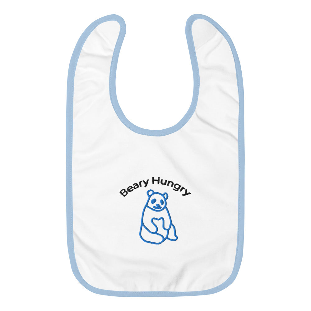 beary hungry Embroidered Baby Bib - Young Hugs