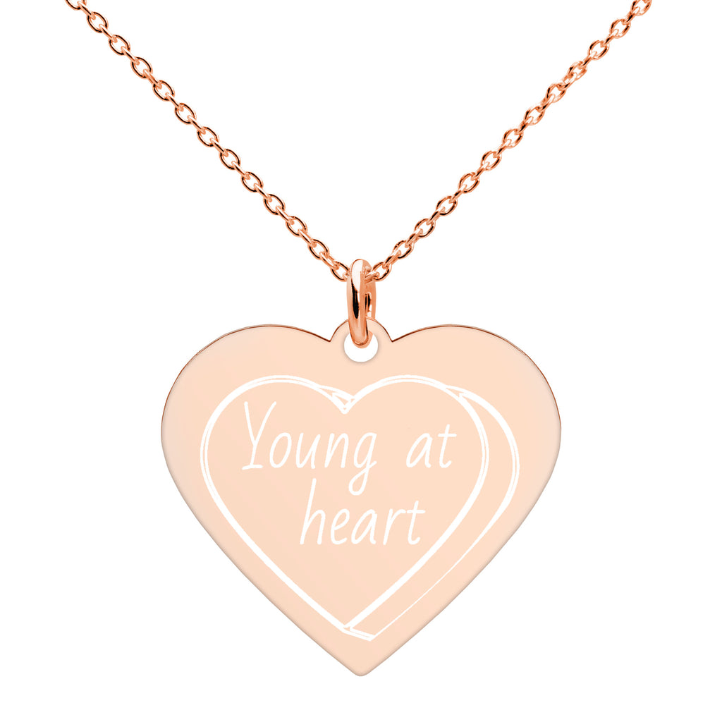 Engraved Silver Heart Necklace - Young Hugs