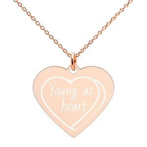 Open image in slideshow, Engraved Silver Heart Necklace - Young Hugs
