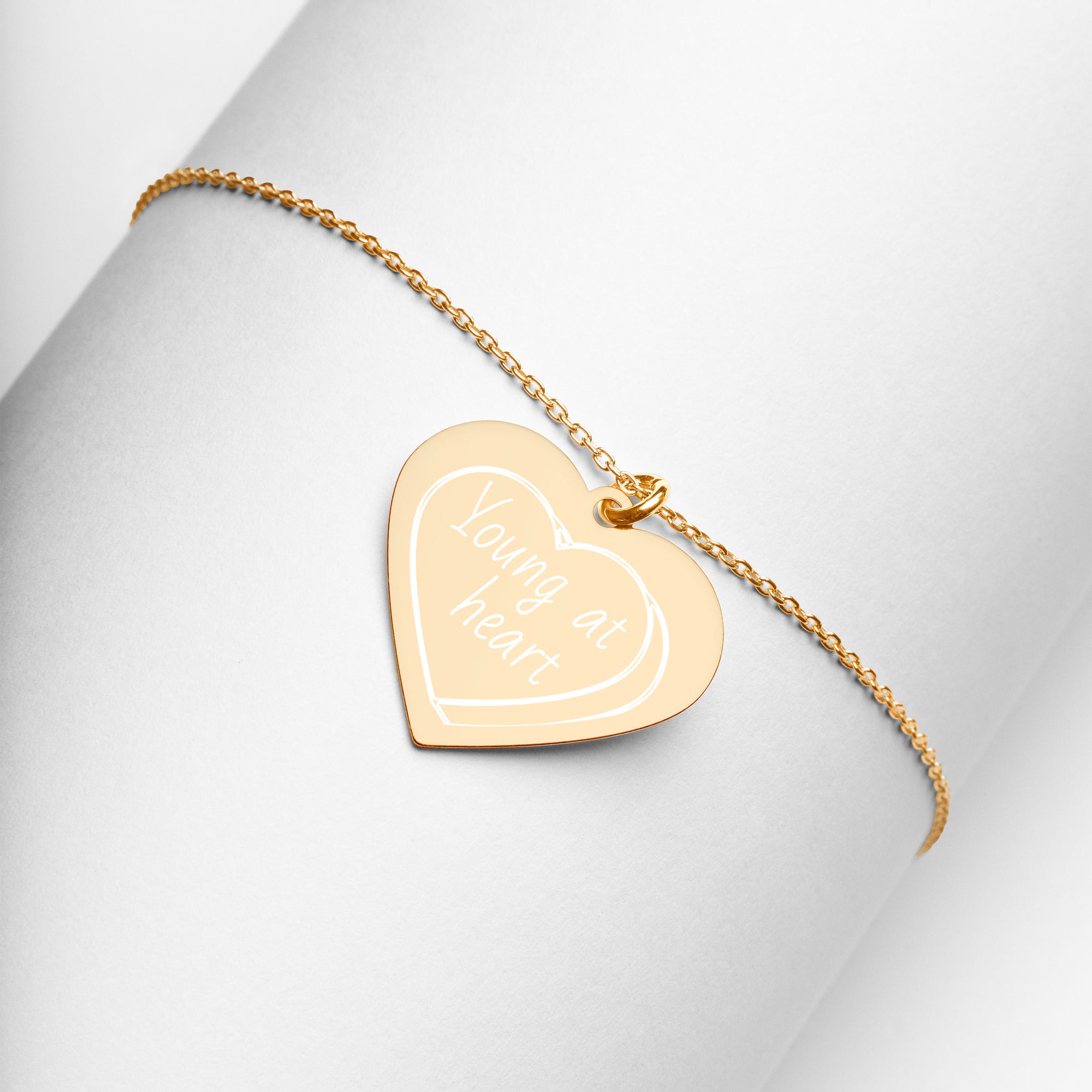 Engraved Silver Heart Necklace - Young Hugs