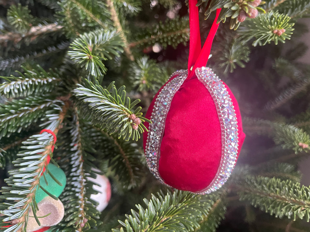 sparkly egg shaped ornament - Young Hugs