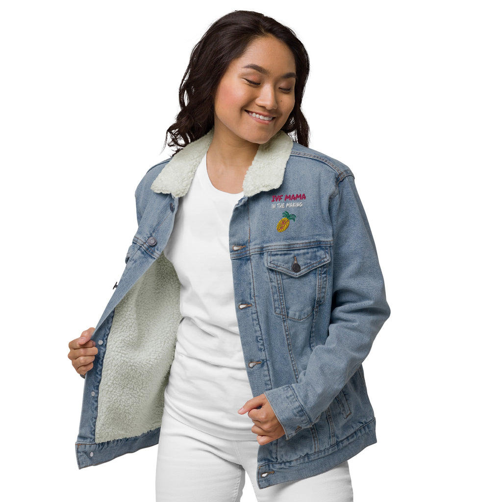 IVF mama denim sherpa jacket - Young Hugs
