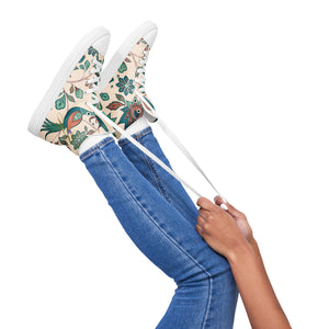 peacock Women’s high top canvas shoes - Young Hugs