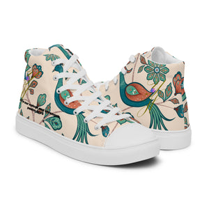 peacock Women’s high top canvas shoes - Young Hugs